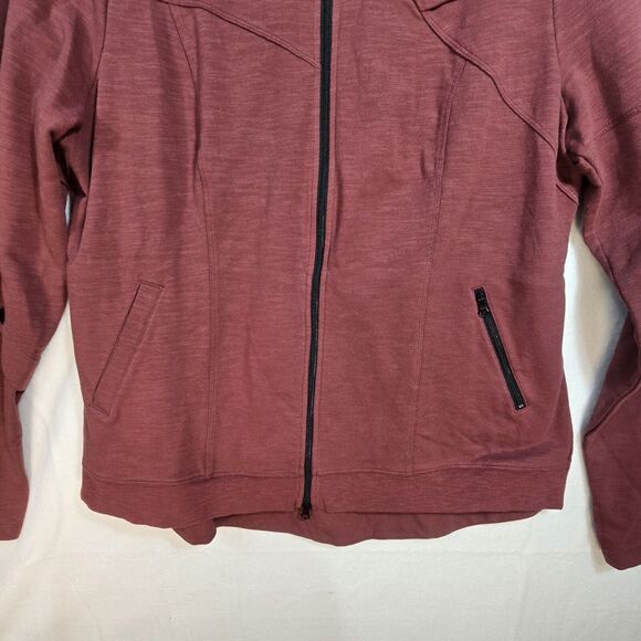 Cabi Burgundy Long Sleeve Full Zip Activewear Training Jacket Womens Size Large - Picture 3 of 13